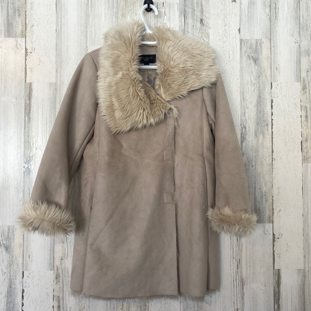 Ann Taylor Suede & Faux Fur Coat New With Tags